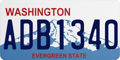 WA license plate ADB1340