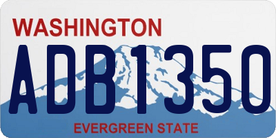 WA license plate ADB1350