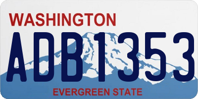 WA license plate ADB1353
