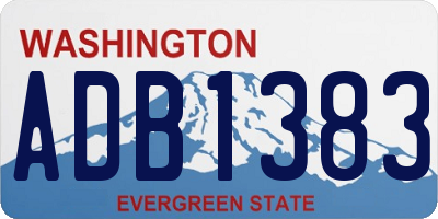 WA license plate ADB1383