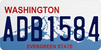 WA license plate ADB1584