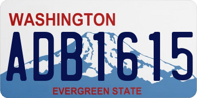 WA license plate ADB1615