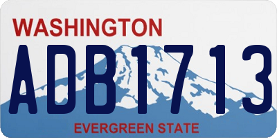 WA license plate ADB1713