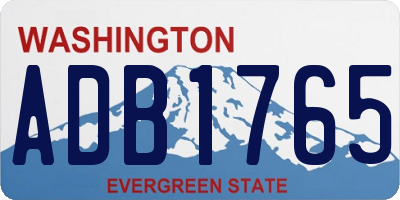 WA license plate ADB1765