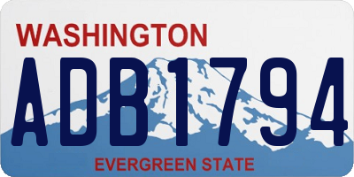WA license plate ADB1794
