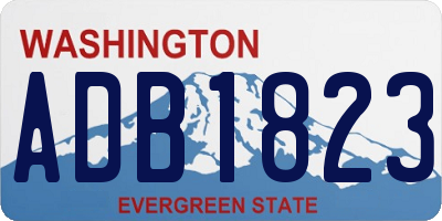 WA license plate ADB1823