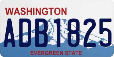 WA license plate ADB1825
