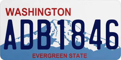 WA license plate ADB1846