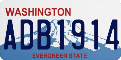 WA license plate ADB1914