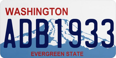 WA license plate ADB1933