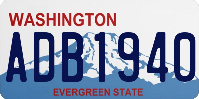 WA license plate ADB1940