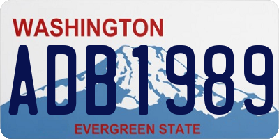 WA license plate ADB1989