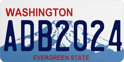 WA license plate ADB2024