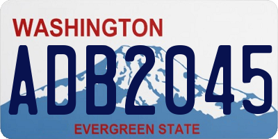 WA license plate ADB2045