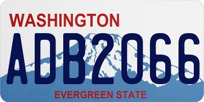WA license plate ADB2066