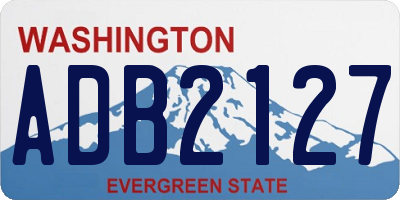 WA license plate ADB2127