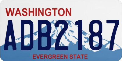 WA license plate ADB2187