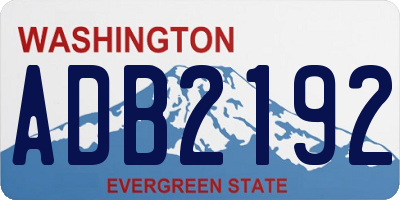 WA license plate ADB2192