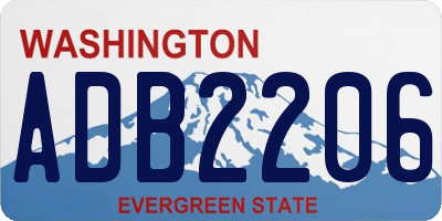 WA license plate ADB2206