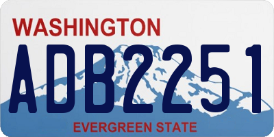 WA license plate ADB2251
