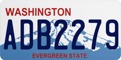 WA license plate ADB2279