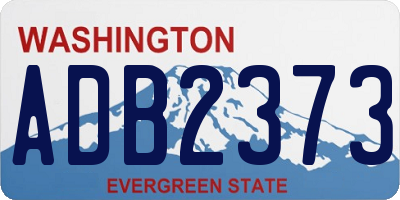 WA license plate ADB2373