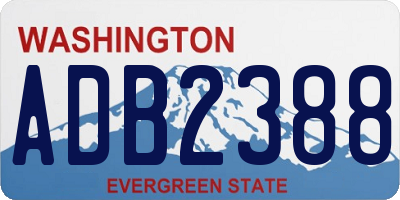 WA license plate ADB2388