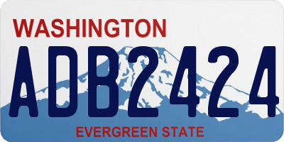 WA license plate ADB2424