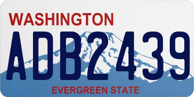 WA license plate ADB2439