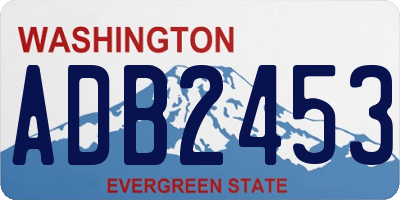 WA license plate ADB2453