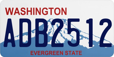 WA license plate ADB2512