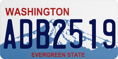 WA license plate ADB2519
