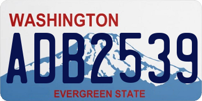 WA license plate ADB2539