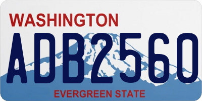 WA license plate ADB2560