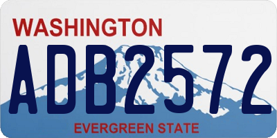 WA license plate ADB2572