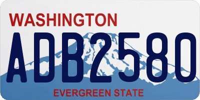 WA license plate ADB2580