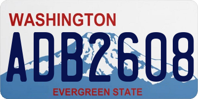 WA license plate ADB2608