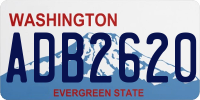 WA license plate ADB2620