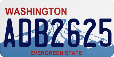 WA license plate ADB2625