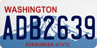 WA license plate ADB2639