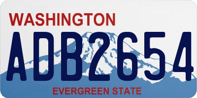 WA license plate ADB2654