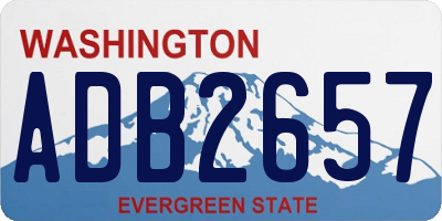WA license plate ADB2657