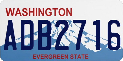 WA license plate ADB2716