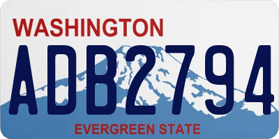 WA license plate ADB2794