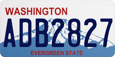 WA license plate ADB2827
