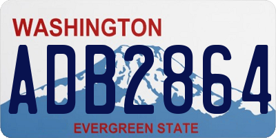 WA license plate ADB2864
