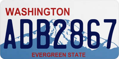 WA license plate ADB2867