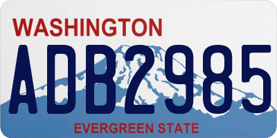 WA license plate ADB2985