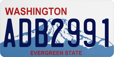 WA license plate ADB2991