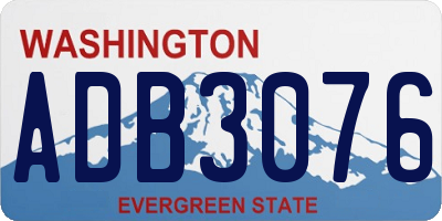 WA license plate ADB3076